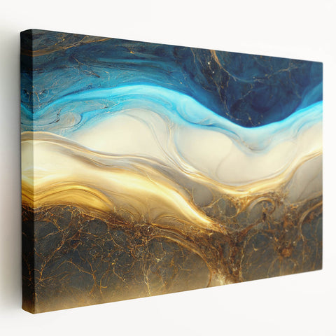 Stretched canvas wall art showcasing an abstract design of colorful strokes and lines, ideal for modern home decor with vibrant hues.