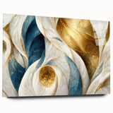Abstract wall art design showcasing vibrant strokes and lines in a modern acrylic glass frame, emphasizing bold colors and dynamic patterns. Perfect for contemporary home decor.