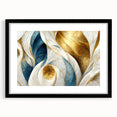 Abstract wall art print showcasing a dynamic composition of colorful strokes and lines in a black frame, perfect for modern decor.