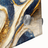 Close-up of an abstract strokes and lines wall art design, showcasing vibrant colors and intricate patterns on acrylic glass, ideal for modern decor.