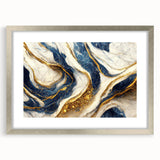 Abstract strokes and lines design wall art piece framed with a silver mat, showcasing a modern aesthetic perfect for contemporary decor.