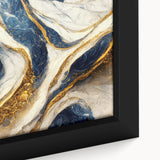Close-up of a framed abstract strokes and lines canvas wall art, showcasing vibrant colors and intricate patterns, suitable for modern decor.