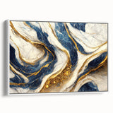 Framed canvas wall art showcasing an abstract design of colorful strokes and lines in a modern style, perfect for contemporary decor.