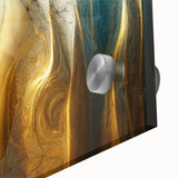 Close-up of abstract strokes and lines in a vibrant wall art design, showcasing a colorful acrylic glass finish that enhances modern decor.