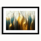 Abstract wall art featuring dynamic strokes and lines in a modern design, presented in a sleek black frame with a white mat, perfect for contemporary decor.