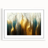 Abstract strokes and lines design wall art in a white frame with mat, showcasing a modern aesthetic perfect for contemporary decor.