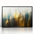 Framed wall art showcasing an abstract design of colorful strokes and lines in black, perfect for modern home decor enhancement.