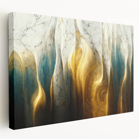 Abstract strokes and lines design on stretched canvas wall art, showcasing vibrant colors and modern aesthetic, perfect for contemporary home decor.