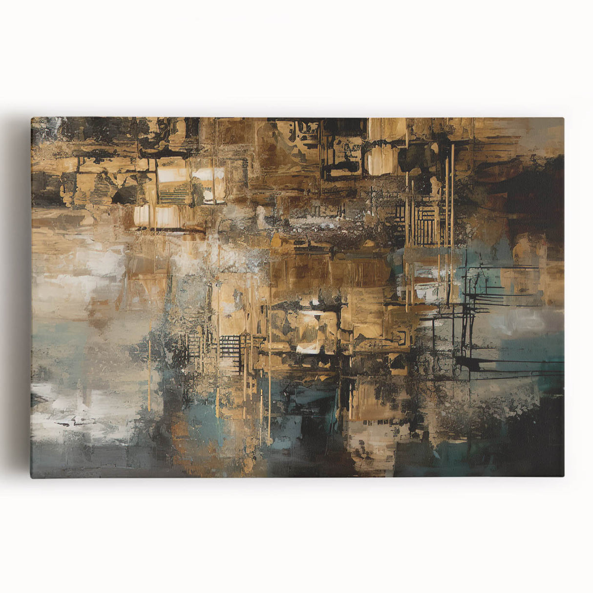 Abstract canvas wall art featuring vibrant strokes and lines in bold colors, perfect for modern decor and adding artistic flair to any space.