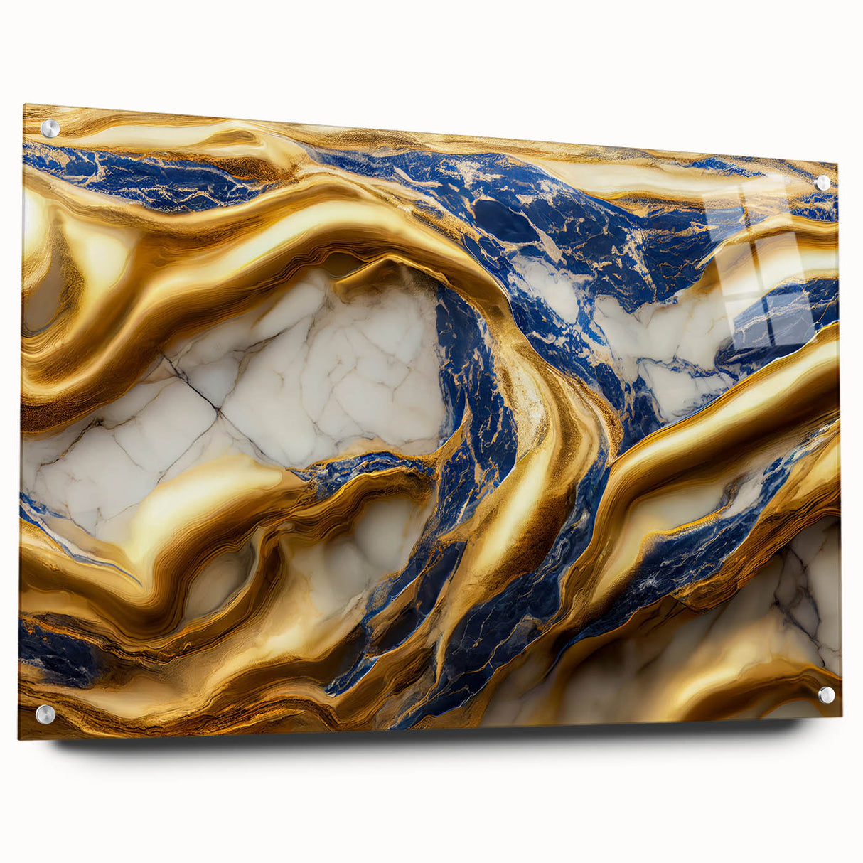 Abstract strokes and lines wall art design on acrylic glass, showcasing vibrant colors and modern artistic expression with pin mounting.