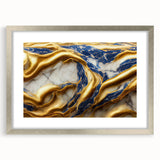 Framed abstract wall art design featuring colorful strokes and lines in a modern silver frame, ideal for contemporary home decor.