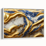 Framed canvas wall art showcasing an abstract strokes and lines design in soft pastel colors, elegantly displayed from a side view.