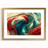 Abstract wall art featuring dynamic strokes and lines in gold tones, elegantly framed with a mat, perfect for modern home decor.