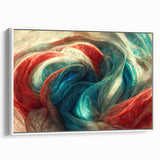 Framed abstract wall art showcasing dynamic strokes and lines in soft pastel colors, adding a modern touch to any interior decor.
