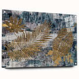 Abstract wall art design showcasing vibrant strokes and lines in a contemporary style, displayed in an acrylic glass frame, adding a modern touch to any decor.