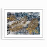 Abstract wall art print showcasing dynamic strokes and lines in a modern design, framed with a white mat for a sleek presentation perfect for contemporary decor.