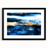 Framed abstract wall art with bold strokes and lines in black and white, showcasing modern design elements for contemporary decor.