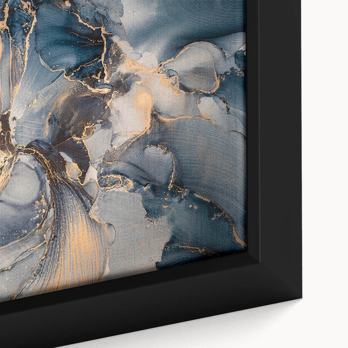 Close-up of abstract strokes and lines design in a framed canvas, showcasing vibrant colors and dynamic patterns, ideal for modern decor.