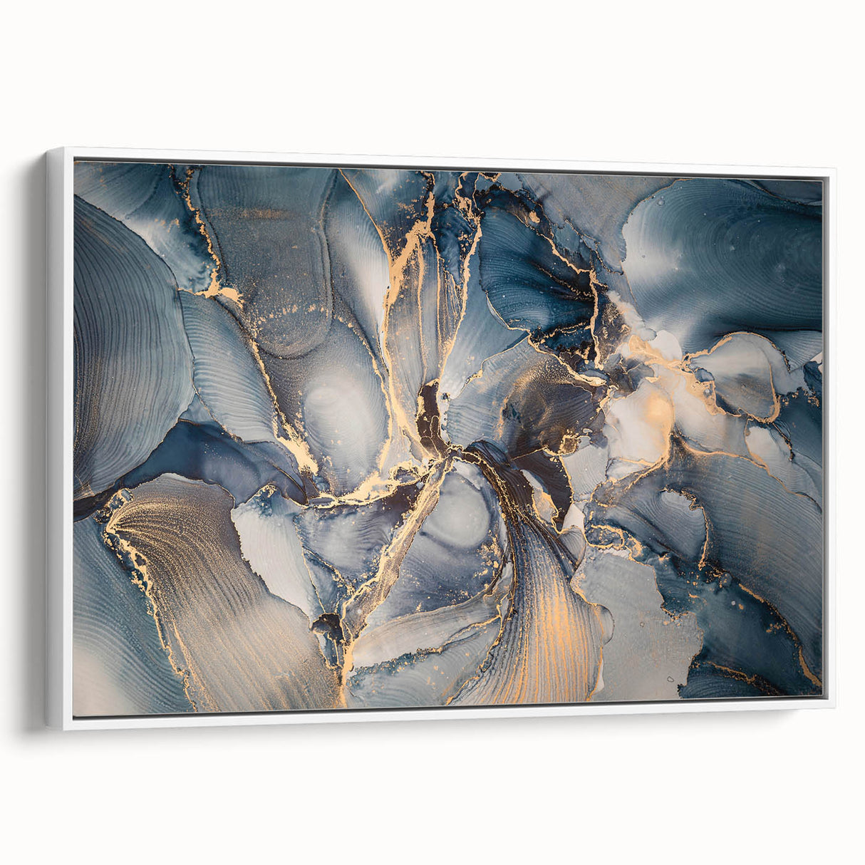 Framed wall art showcasing an abstract design of colorful strokes and lines on a white canvas, adding a modern touch to any decor.