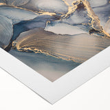 Abstract wall art design featuring vibrant strokes and lines in shades of blue, orange, and yellow, perfect for modern decor and artistic expression.