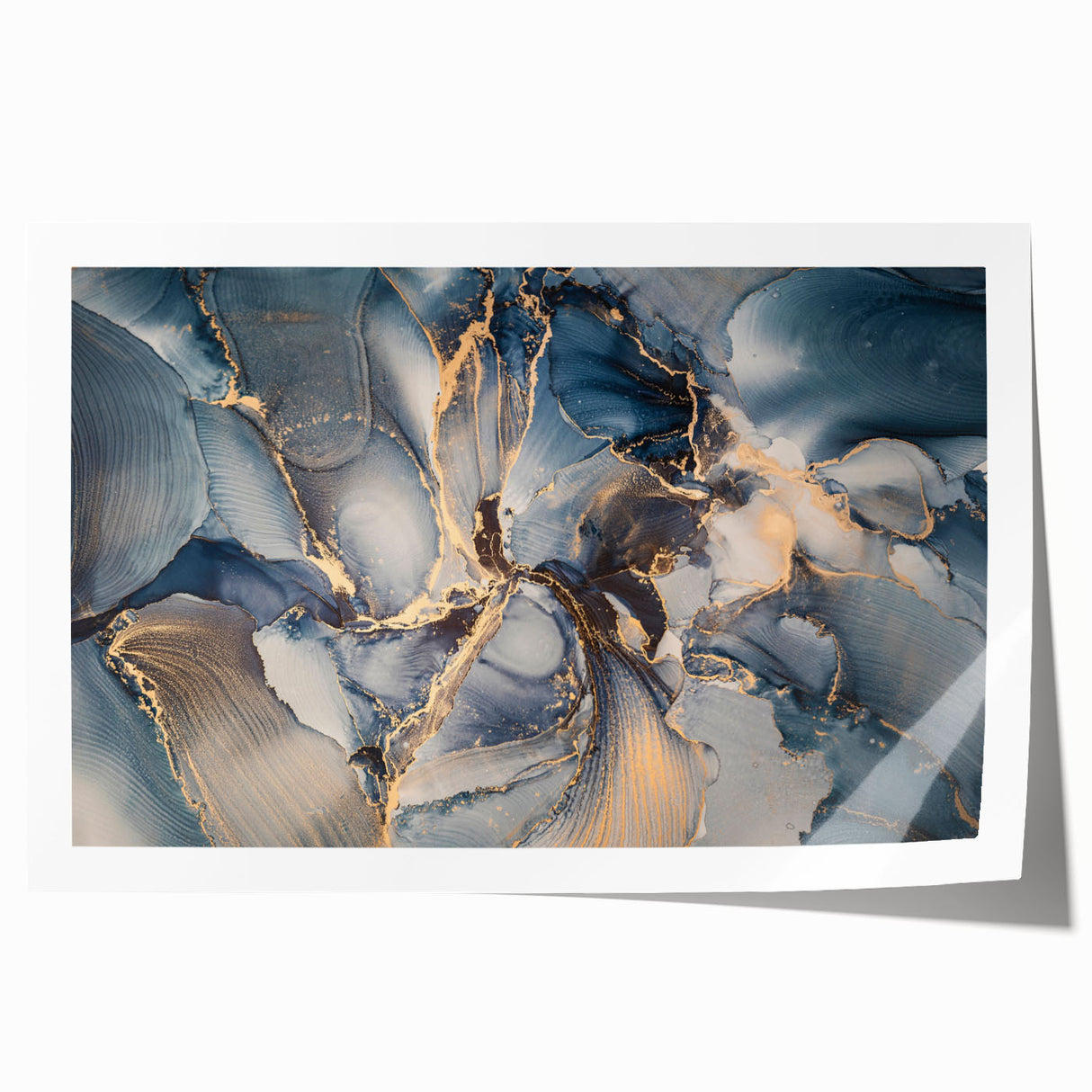 Abstract wall art print showcasing vibrant strokes and lines in a dynamic composition, perfect for modern decor or framing.