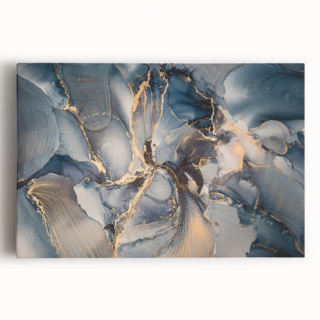 Abstract wall art canvas featuring colorful strokes and lines in vibrant hues of blue, orange, and yellow, perfect for modern decor.