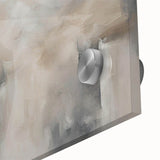 Close-up of an abstract wall art piece showcasing vibrant strokes and lines in a modern design, featuring a blend of blues, yellows, and reds.