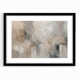 Framed abstract wall art showcasing dynamic strokes and lines in a modern design, featuring a black frame and mat for a sleek presentation.