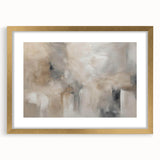 Abstract strokes and lines design in a gold frame with matting, showcasing a modern wall art piece perfect for contemporary decor.