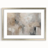 Framed abstract wall art showcasing dynamic strokes and lines in silver and white, perfect for modern home decor, enhancing any space.