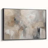 Framed abstract wall art showcasing dynamic strokes and lines in black and white, adding modern elegance to any room decor.