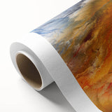 Abstract strokes and lines design on rolled canvas, showcasing vibrant colors and dynamic patterns, perfect for modern wall art decor.