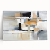Colorful abstract strokes and lines in vibrant hues create a modern wall art piece on stretched canvas, ideal for contemporary decor.