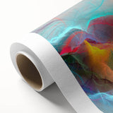 Abstract wall art featuring vibrant strokes and lines in shades of blue, orange, and gold, perfect for modern decor and artistic expression.