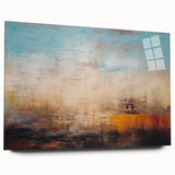 Abstract wall art piece showcasing vibrant strokes and lines in a modern design, presented in acrylic glass, perfect for contemporary decor.