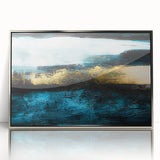 Framed acrylic wall art featuring abstract strokes and lines in silver tones, perfect for modern home decor and artistic accents.