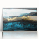 Framed abstract wall art featuring colorful strokes and lines in vibrant hues, designed to enhance modern decor with a contemporary touch.