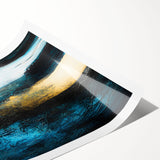 Abstract wall art print showcasing a vibrant composition of colorful strokes and lines, perfect for modern home decor or gallery displays.