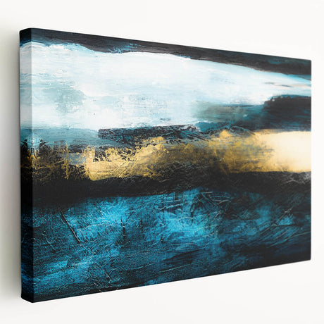 Stretched canvas wall art showcasing an abstract design with colorful strokes and lines, ideal for modern decor and vibrant interiors.