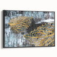Framed canvas wall art showcasing abstract strokes and lines design in a modern black frame, emphasizing contemporary decor for stylish interiors.