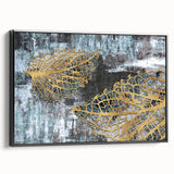 Framed canvas wall art showcasing abstract strokes and lines design in a modern black frame, emphasizing contemporary decor for stylish interiors.