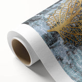 Abstract wall art canvas featuring vibrant strokes and lines in shades of blue, orange, and yellow, perfect for modern home decor. Ideal for enhancing artistic spaces.