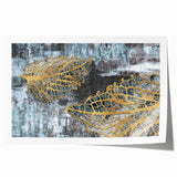 Abstract wall art featuring dynamic strokes and lines in vibrant colors, perfect for modern decor. This rolled print adds a contemporary touch to any space.