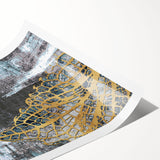 Abstract wall art print featuring vibrant strokes and lines in a mix of blue, yellow, and red hues. Ideal for modern home decor, enhancing artistic ambiance.