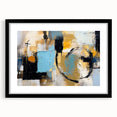Framed abstract wall art featuring dynamic strokes and lines in black and white, showcasing modern design aesthetics for contemporary decor.