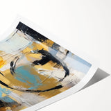 Abstract wall art print showcasing vibrant strokes and lines in multiple colors, perfect for modern decor. Ideal for framing and enhancing spaces.