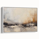 Abstract wall art featuring a collection of colorful strokes and lines in a modern design, framed with a sleek white border for contemporary decor.