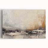 Abstract wall art print featuring vibrant strokes and lines in shades of blue, orange, and gold, designed for modern home decor. Perfect for adding a contemporary touch to any living space.