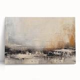 Abstract wall art canvas print featuring vibrant strokes and lines in shades of blue, orange, and gold, ideal for modern home decor.