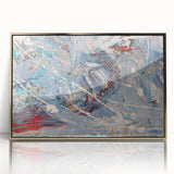 Framed abstract wall art featuring dynamic strokes and lines in gold and black, perfect for modern home decor and artistic interiors.